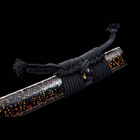 Handmade Japanese Katana Sword, Snake Pattern Sword Folded Steel Full Tang Clay Tempered Snake Accessories-COOLKATANA
