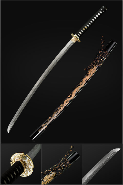 COOLKATANA Folded Steel Blade Full Tang Dragon Katana-QQ-0242-U