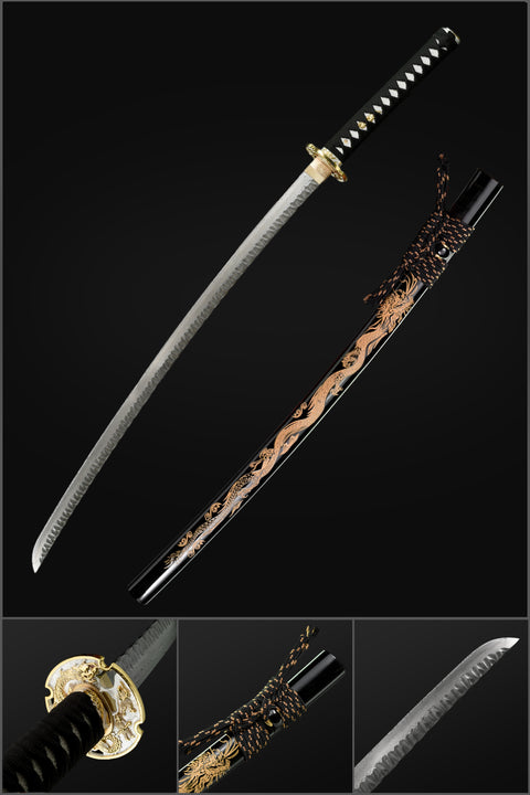 COOLKATANA Folded Steel Blade Full Tang Dragon Katana