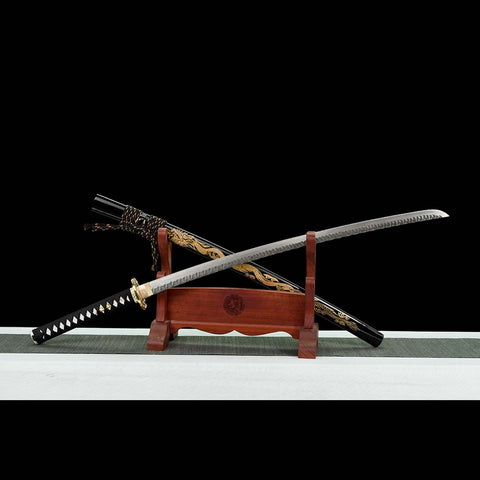 Folded Steel Blade Full Tang Dragon Katana Sword