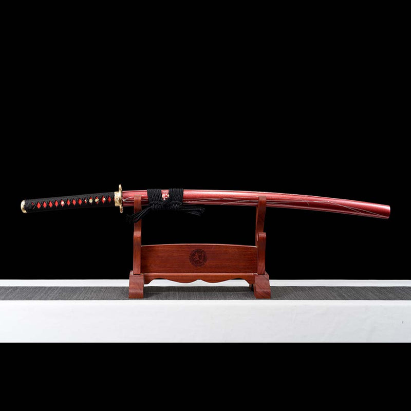 Naraka Bladepoint Folded Steel Buling Full Tang Japanese Samurai Katana with Copper Carving Fitting - COOLKATANA 