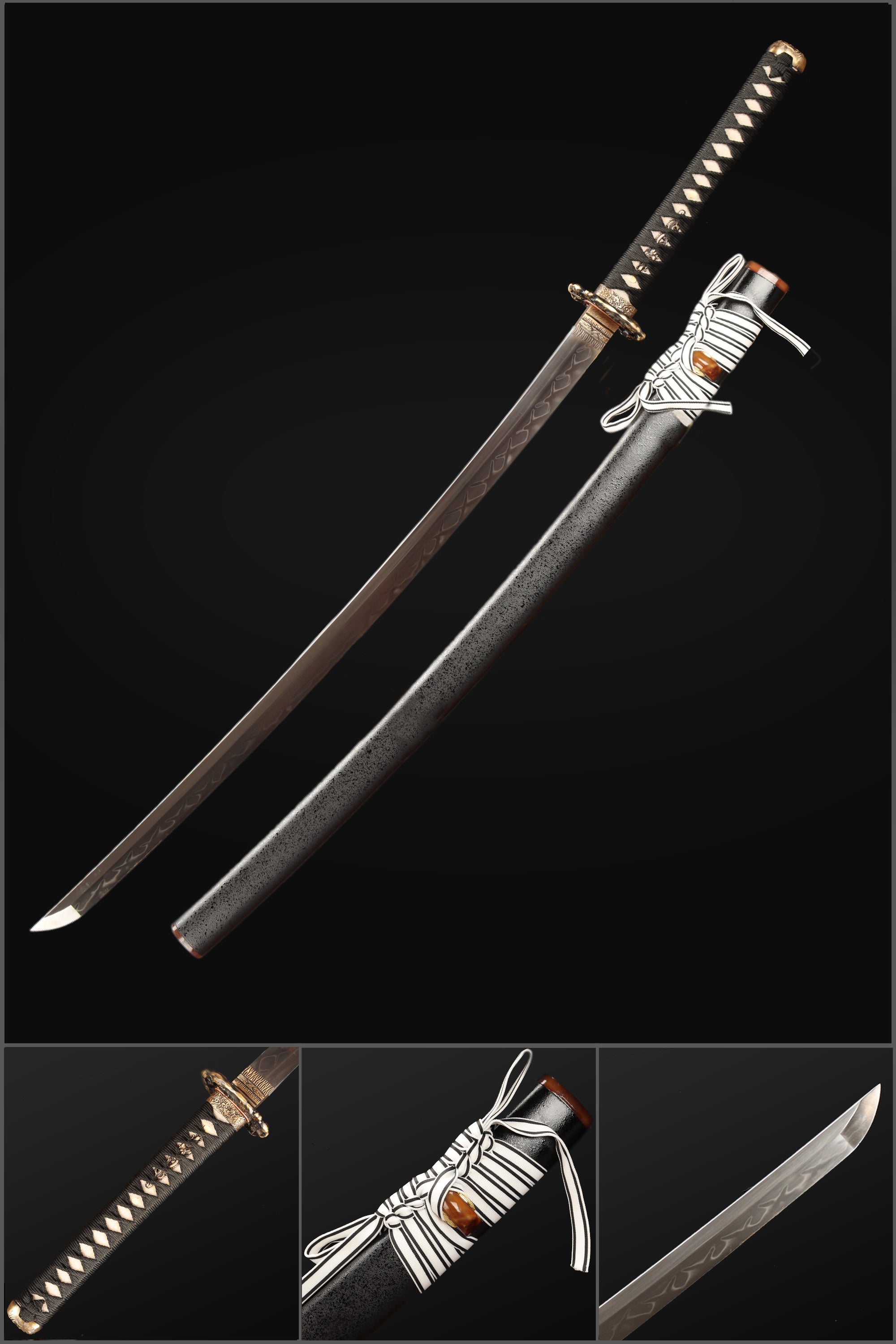 T10 Steel Japanese Samurai Katana, Soul Eater Sword with T10 Steel Japanese Samurai Katana, Soul Eater Sword with