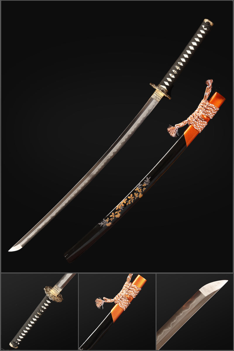 Japanese Katana Sword of T10 Steel Blade, Gotamasi Sword with Brass Saya - COOLKATANA 