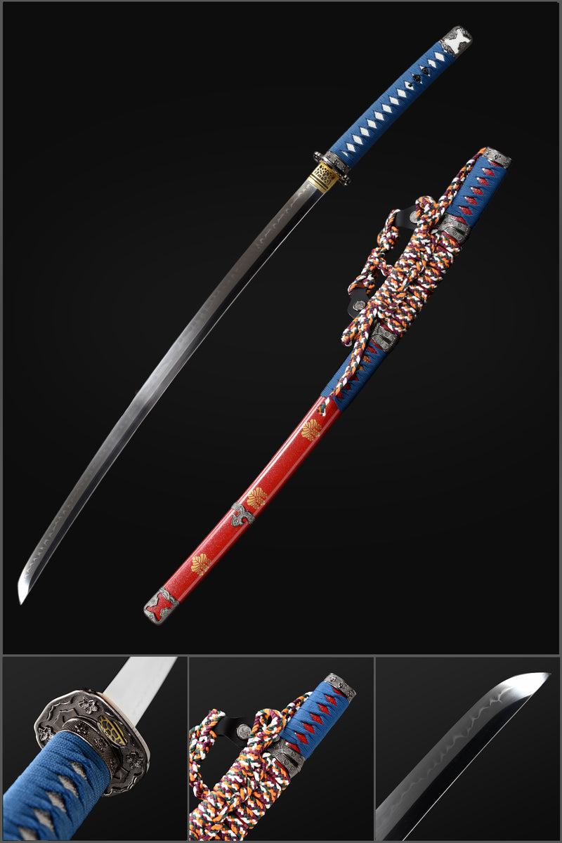 Murasakino Hantachi T10 Steel Full Tang Blade Japanese Tachi Sword with ...