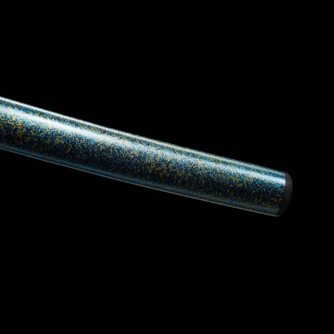 Handmade Japanese Samurai Katana,T10 Steel Blade Leaf Pattern Hamon with Bo-hi Snake Pattern Fitting Blue-green Saya-COOLKATANA-QQ-0232-U