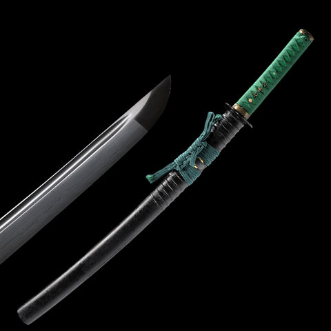 Handmade Japanese Samurai Wakizashi Sword Folded Steel Black Blade Full Tang-COOLKATANA-SL-1239-U