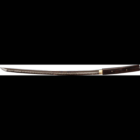 Handmade Japanese Shirasaya Sword, Ronin Sword 1095 High Carbon Steel, Full Tang Ebony Saya-COOLKATANA