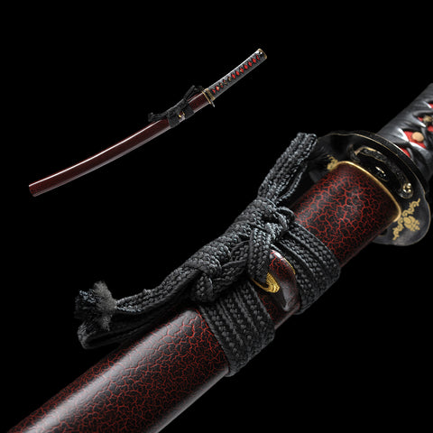 Handmade Japanese Wakizashi Sword 1095 High Carbon Steel Strong Full Tang-COOLKATANA-SL-1235-U