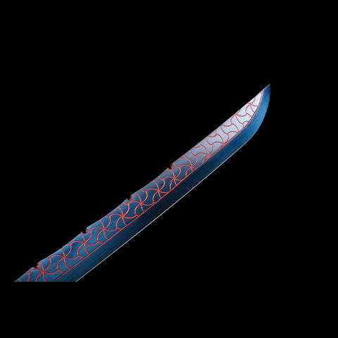Beattle Ready Quenched Blue Burnt Flower Blade Katana Sword