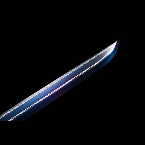 Quenched Blue Blade Spring Steel Full Tang Samurai Katana Sword-QQ-0120-U