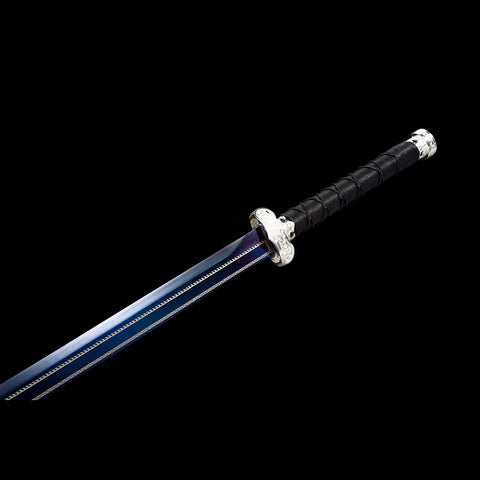 Handmade Samurai Katana Sword Quenched Blue Blade Flower Blade Spring Steel Full Tang-COOLKATANA