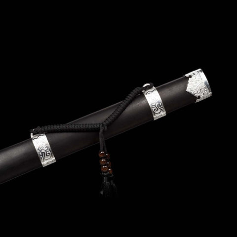 Handmade Samurai Katana Sword Quenched Blue Blade Flower Blade Spring Steel Full Tang-COOLKATANA-QQ-0120-U