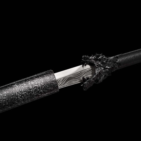 Spring Steel Patterned Full Tang Samurai Katana Sword-QQ-0121-U