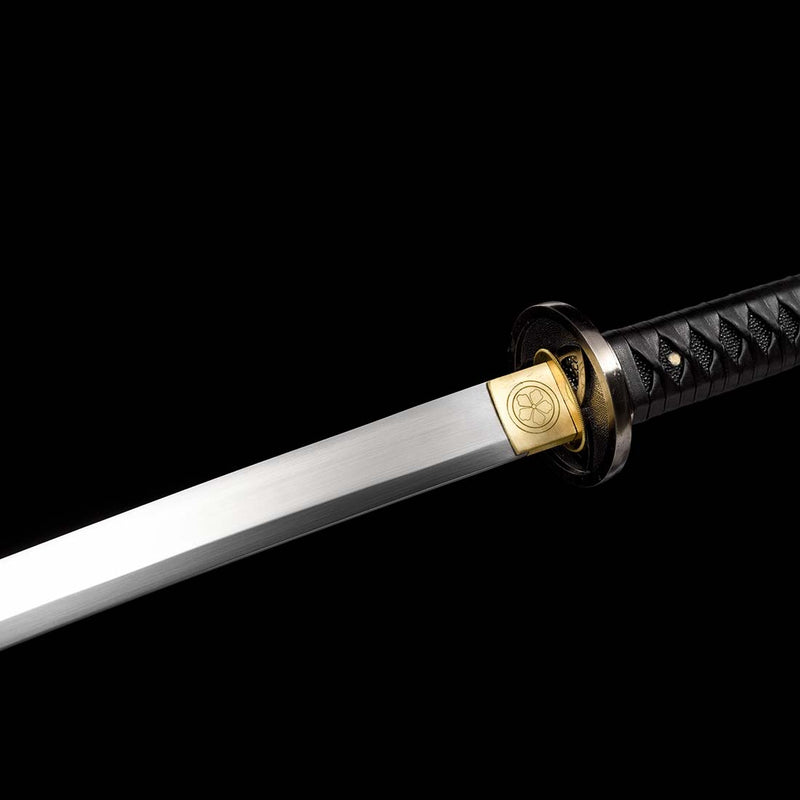 The Walking Dead Michonne Katana with Hamon Black Saya and 1060 Carbon Steel Blade - COOLKATANA 