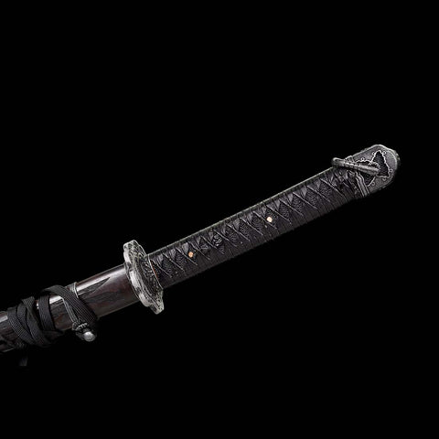 Handmade Undead Cut Katana Sword, Sekiro: Shadows Die Twice Japanese Samurai Sword, Quenched Violet Spring Steel Blade, Full Tang-COOLKATANA-QQ-0117-U
