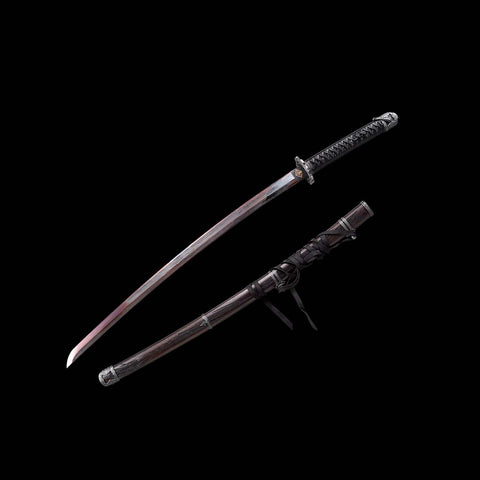 Handmade Undead Cut Katana Sword, Sekiro: Shadows Die Twice Japanese Samurai Sword, Quenched Violet Spring Steel Blade, Full Tang-COOLKATANA-QQ-0117-U