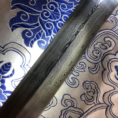 Handmade Chinese Sword Fire Dragon Sword Folded steel Blade Finely Polished by Hand Ebony Scabbard-COOLKATANA-SL-3087-U