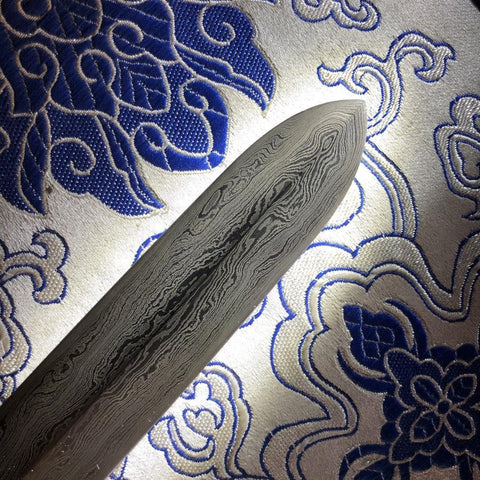 Handmade Chinese Sword Fire Dragon Sword Folded steel Blade Finely Polished by Hand Ebony Scabbard-COOLKATANA-SL-3087-U