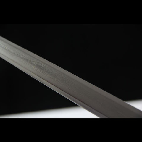 Handmade Chinese Sword Broken Jade Sword Goatxu Jian Folded Steel Eight-sided Blade Redwood Scabbard-COOLKATANA-SL-7120-U