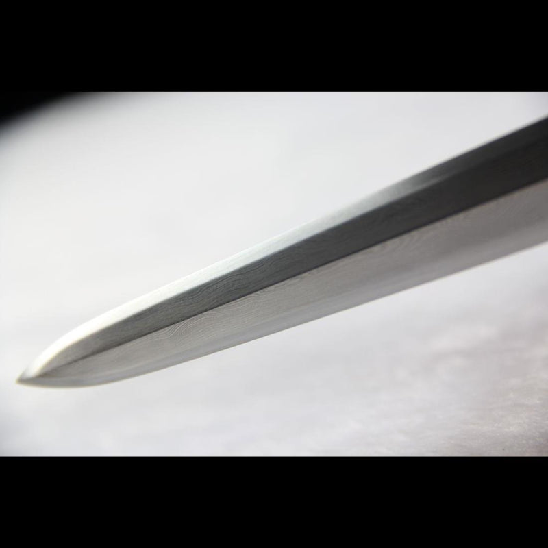 Handmade Chinese Sword Mini Longquan Short Sword Folded Steel Blade Ebony Scabbard - COOLKATANA 