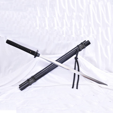 Hand Forged Japanese Ninja Sword 1095 Carbon Steel Straight Blade Ninjato With Blowing Needles-COOLKATANA