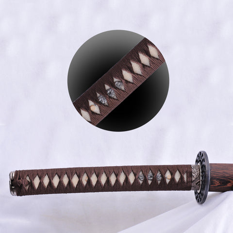 Hand Forged Japanese Samurai Katana Sword Folded Steel Reddish Black Blade Huali Wood Saya-COOLKATANA-SL-1029-U