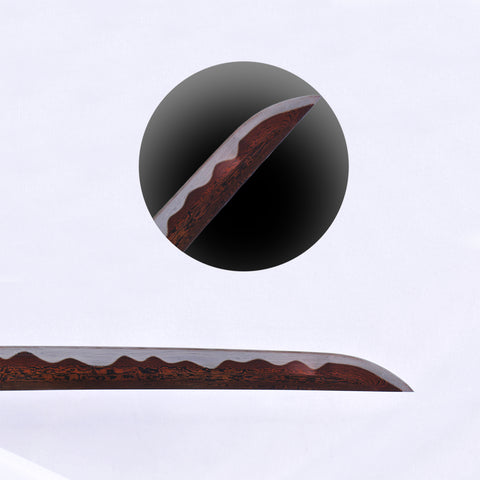 Hand Forged Japanese Samurai Katana Sword Folded Steel Reddish Black Blade Huali Wood Saya-COOLKATANA-SL-1029-U