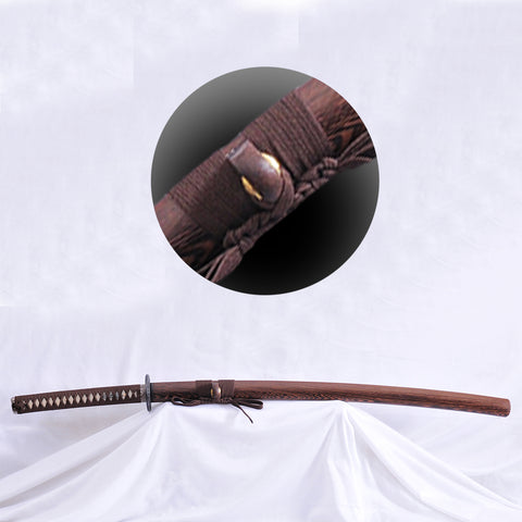 Hand Forged Japanese Samurai Katana Sword Folded Steel Reddish Black Blade Huali Wood Saya-COOLKATANA