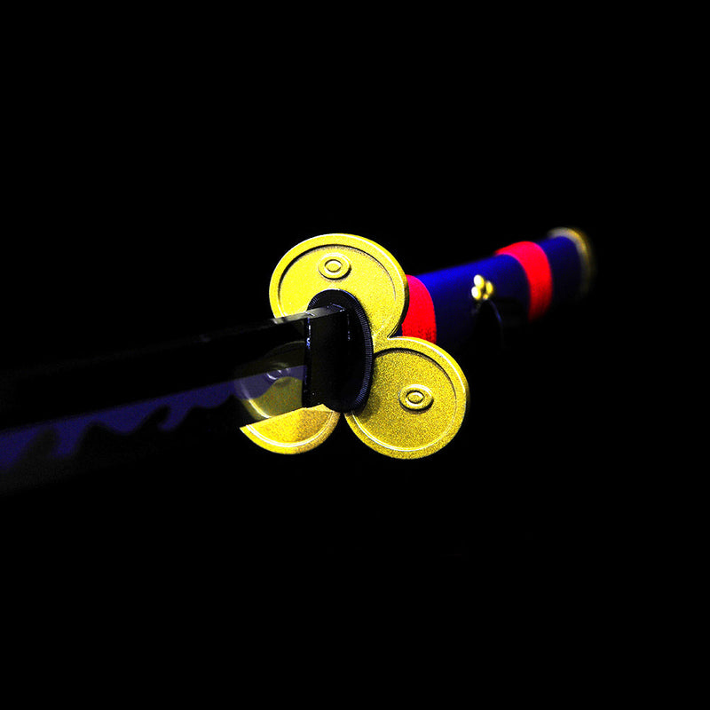 Hand Forged Anime Sword One Piece Roronoa Zoro Enma Katana Sword 1060 Carbon Steel Alloy Tsuba - COOLKATANA 