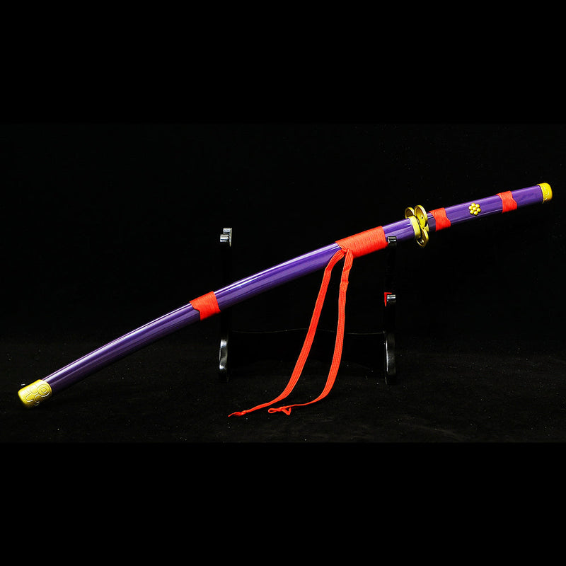 Hand Forged Anime Sword One Piece Roronoa Zoro Enma Katana Sword 1060 Carbon Steel Alloy Tsuba - COOLKATANA 