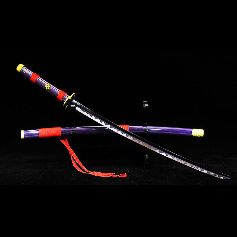 Hand Forged Anime Sword One Piece Roronoa Zoro Enma Katana Sword 1060 Carbon Steel Alloy Tsuba - COOLKATANA 