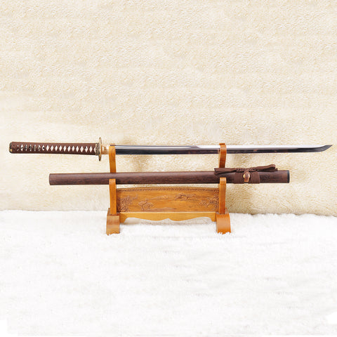Hand Forged Japanese Ninja Chokuto Straight Blade Sword 1095 Steel Dragon Tsuba Full Tang-COOLKATANA-SL-1022-U