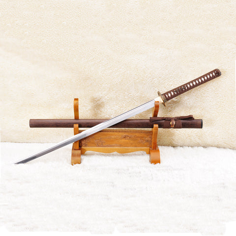 Hand Forged Japanese Ninja Chokuto Straight Blade Sword 1095 Steel Dragon Tsuba Full Tang-COOLKATANA-SL-1022-U