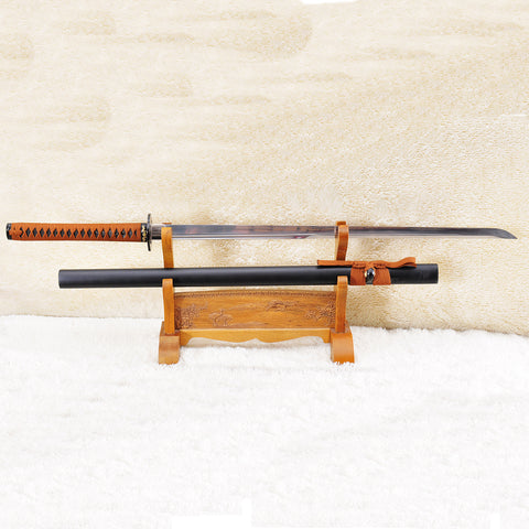 Hand Forged Japanese Ninja Sword T10 Steel Unokubi-Zukuri Stright Blade Iron Tsuba-COOLKATANA