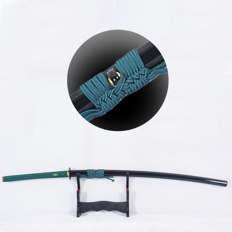 Hand Forged 55inch Nodachi Japanese Samurai Long Sword with Green Tsuka