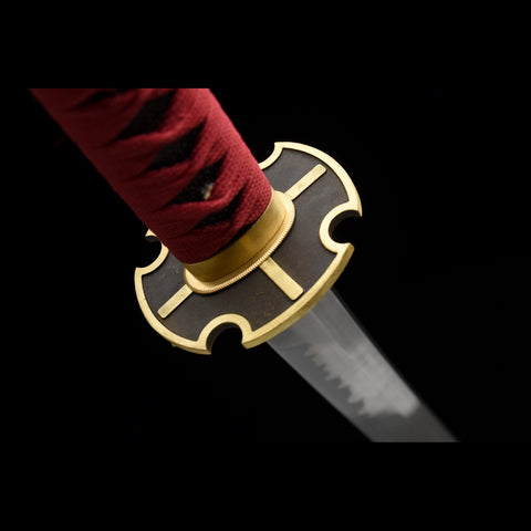 one piece roronoa zoro anime katana Roronoa Zoro Sandai Kitetsu Sword Battle Ready Clay Tempered Tsuba Fitting SL-1161 14