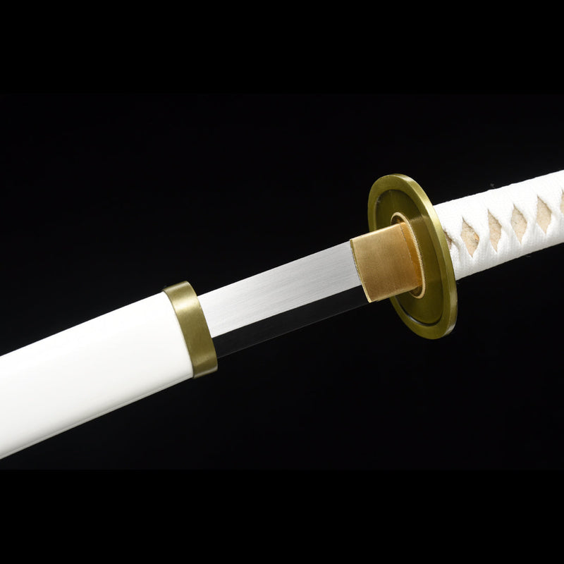 Hand Forged Anime One Piece Roronoa Zoro's Wado Ichimonji Sword 1095 High Carbon Steel Sharp - COOLKATANA 