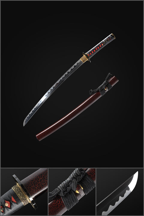 Handmade Japanese Wakizashi Sword 1095 High Carbon Steel Strong Full Tang-COOLKATANA-SL-1235-U