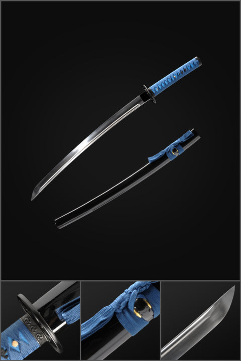 Hand Forged Japanese Wakizashi Sword 1095 High Carbon Steel Full Tang Iron Tsuba Functional-COOLKATANA-SL-1237-U
