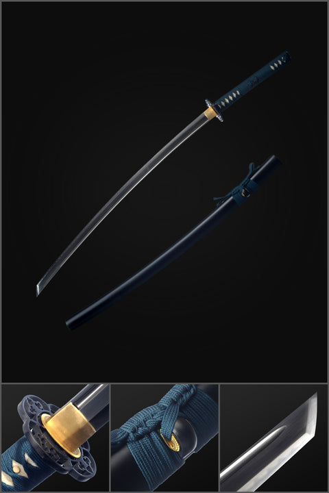 Hand Forged Japanese Samurai Katana Sword 1095 Carbon Steel Clay Tempered Kiriha-Zukuri-COOLKATANA-SL-1299-U