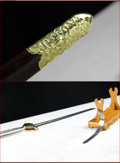 Handmade Chinese Sword Routine Tai Chi Jian Manganese Steel Longquan Sword Pine Paint Scabbard-COOLKATANA-SL-8001-1-U