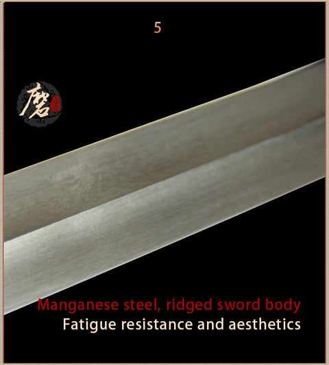 Handmade Chinese Sword Routine Tai Chi Jian Manganese Steel Longquan Sword Pine Paint Scabbard-COOLKATANA-SL-8001-1-U
