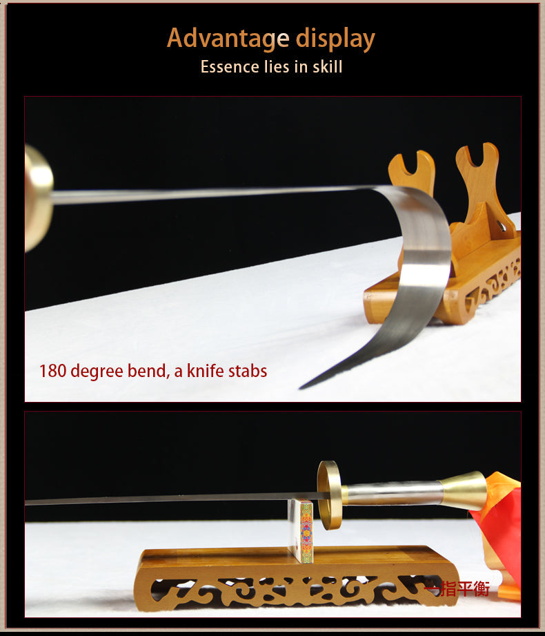 Handmade Chinese Sword Tai Chi Dao Manganese Steel Longquan Sword Rose