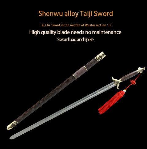 Handmade Chinese Sword Shenwu Alloy Tai Chi Jian Stainless Steel Sword Authentic Longquan Sword-COOLKATANA