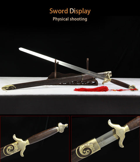Handmade Chinese Sword Shenwu Alloy Tai Chi Jian Stainless Steel Sword Authentic Longquan Sword-COOLKATANA-SL-8007-1-U