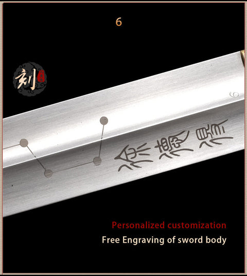 Handmade Chinese Sword Shenwu Alloy Tai Chi Jian Stainless Steel Sword Authentic Longquan Sword-COOLKATANA-SL-8007-1-U