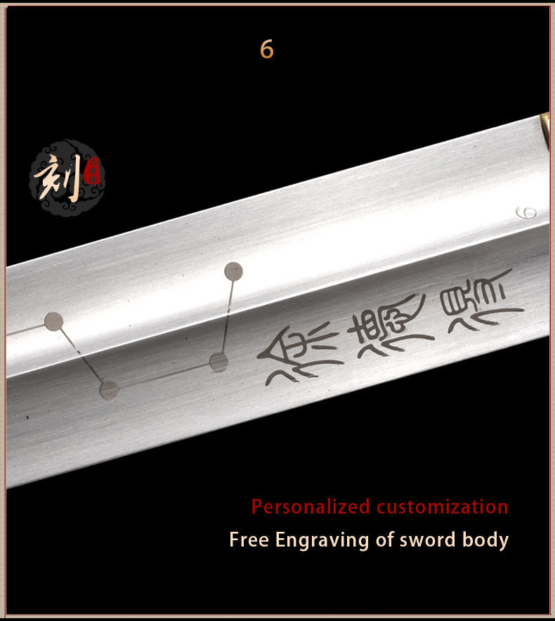 Handmade Chinese Sword Shenwu Alloy Tai Chi Jian Stainless Steel Sword Authentic Longquan Sword - COOLKATANA 