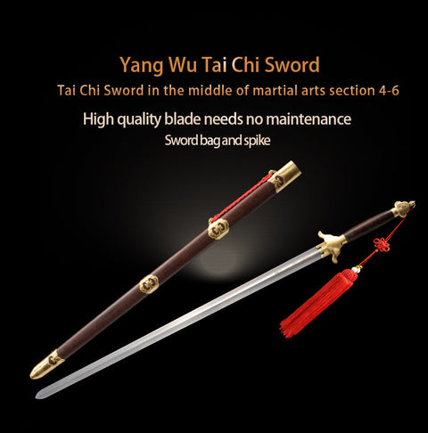 Handmade Chinese Sword Yang Wu Tai Chi Jian Stainless Steel Longquan Sword Soft Sword-COOLKATANA