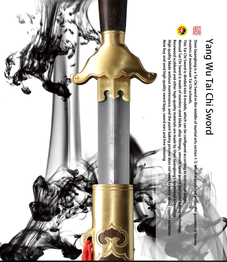 Handmade Chinese Sword Yang Wu Tai Chi Jian Stainless Steel Longquan S
