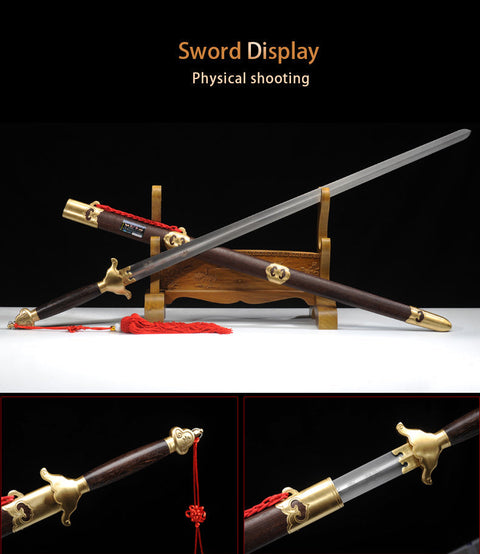 Handmade Chinese Sword Yang Wu Tai Chi Jian Stainless Steel Longquan Sword Soft Sword-COOLKATANA